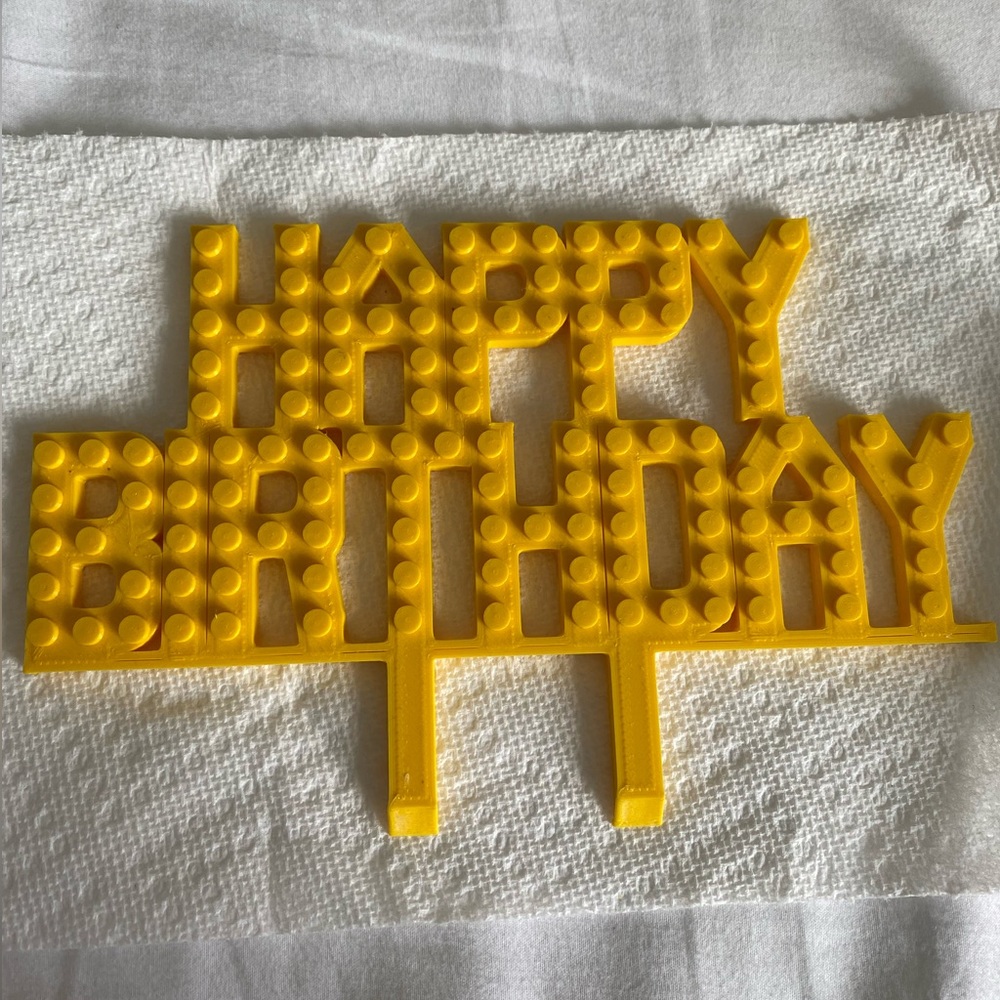 Lego theme birthday cake topper